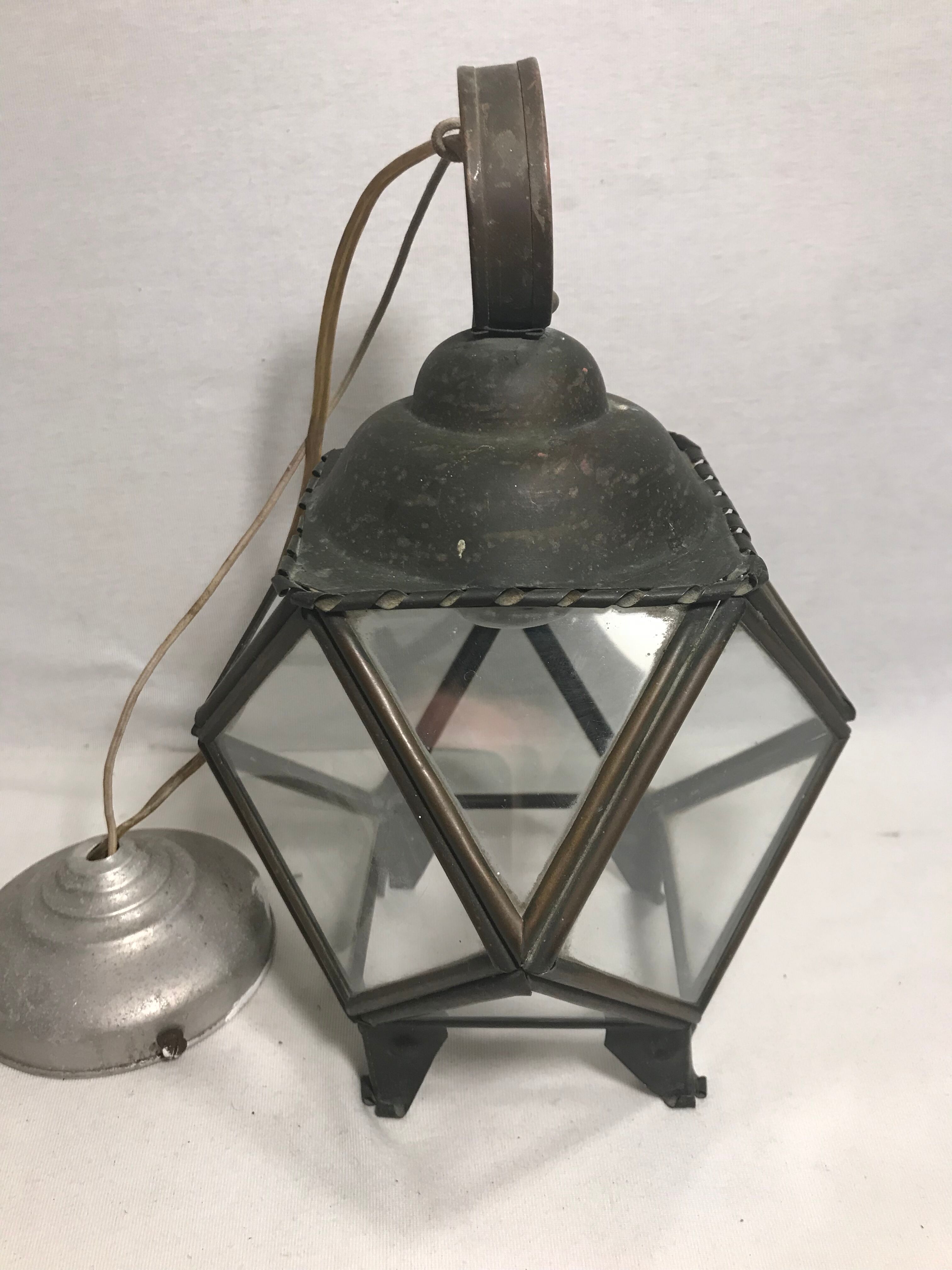 1970s lantern pendant lamp