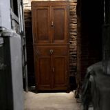 Vintage mid-height low cabinet/shelf with art deco details