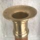 Pair of wood and brass candle holders