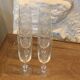 6 chiseled champagne flutes on vintage floral frieze pattern