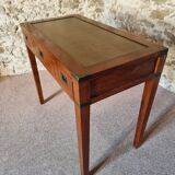 Vintage oak desk – 1970s – Green leather top and 3 drawers