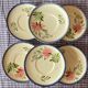 6 vintage Charolles dessert plates with hand-painted floral decor