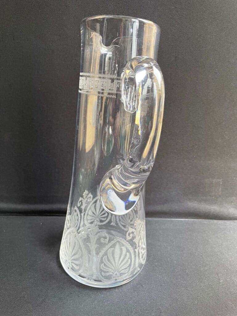 St. Louis - Beer serving party (1) - Art Nouveau - Blown and engraved crystal