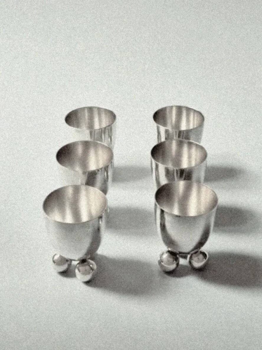 Set of 6 Modernist egg cups, Fritz August Breuhaus, c. 1930