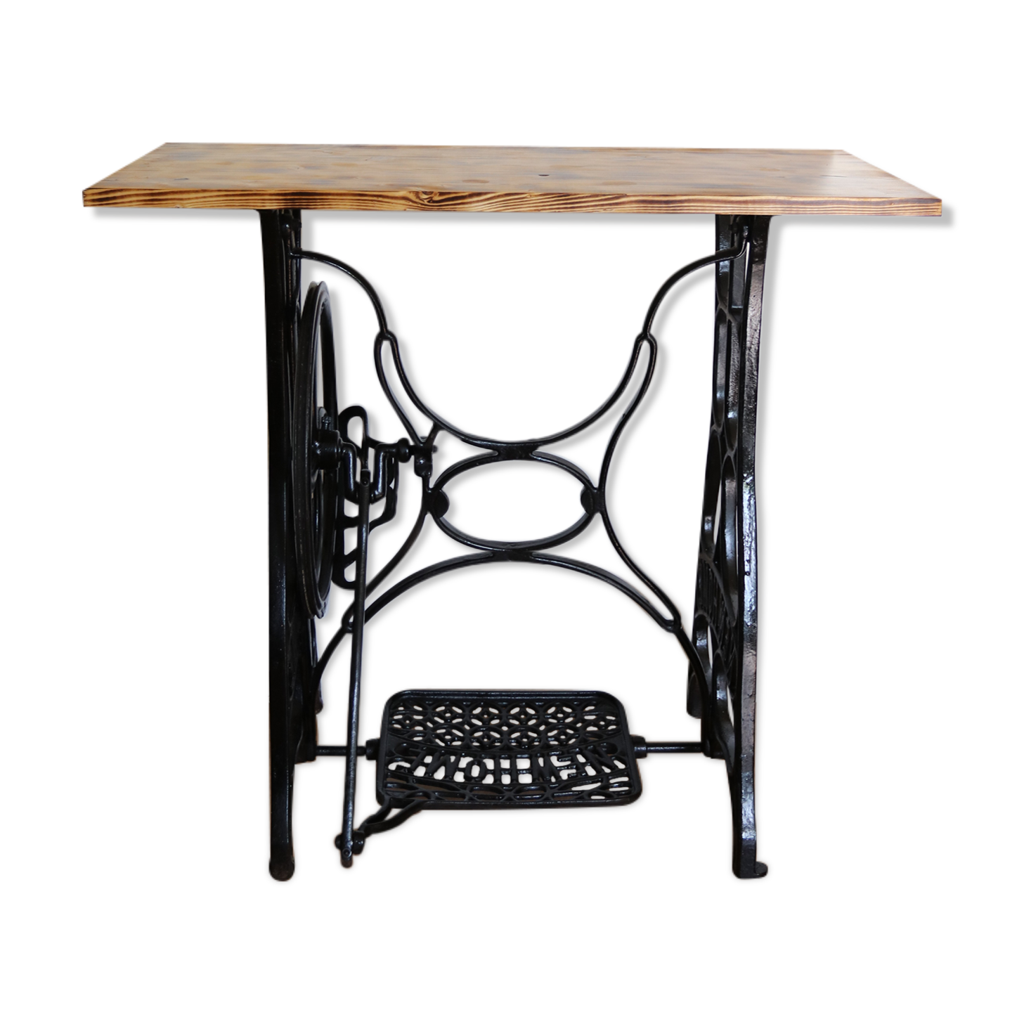 Console with new home sewing machine foot