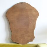 Large vintage mirror in scrolled cherry wood