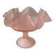 Small pink glass bowl on shabby foot, empty pocket