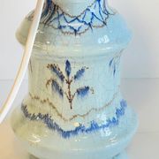 Lampe céramique bleue océan