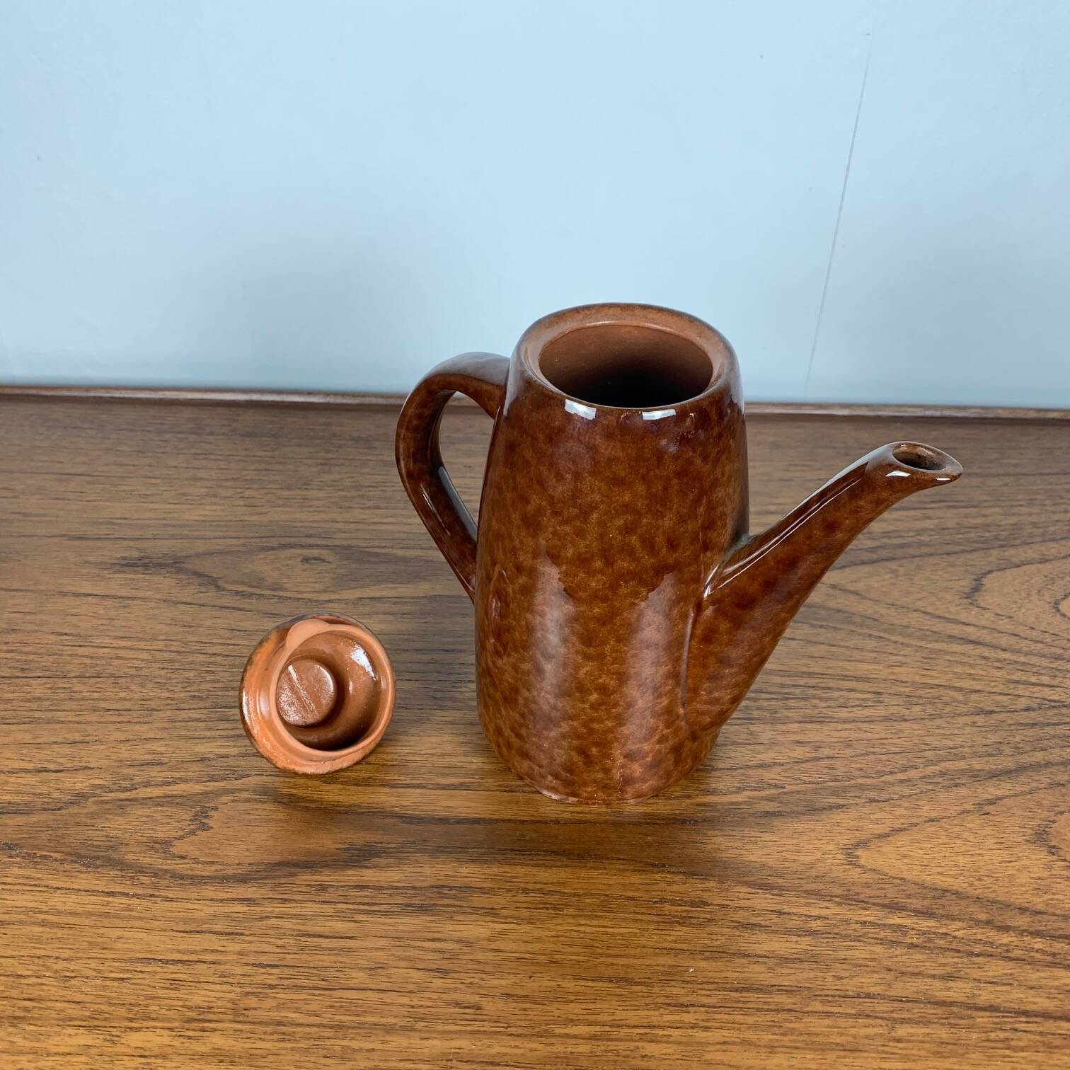 Ceramic teapot and coffee pot, leopard print, 1960-70