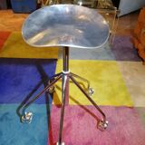 Tabouret chromé à piston