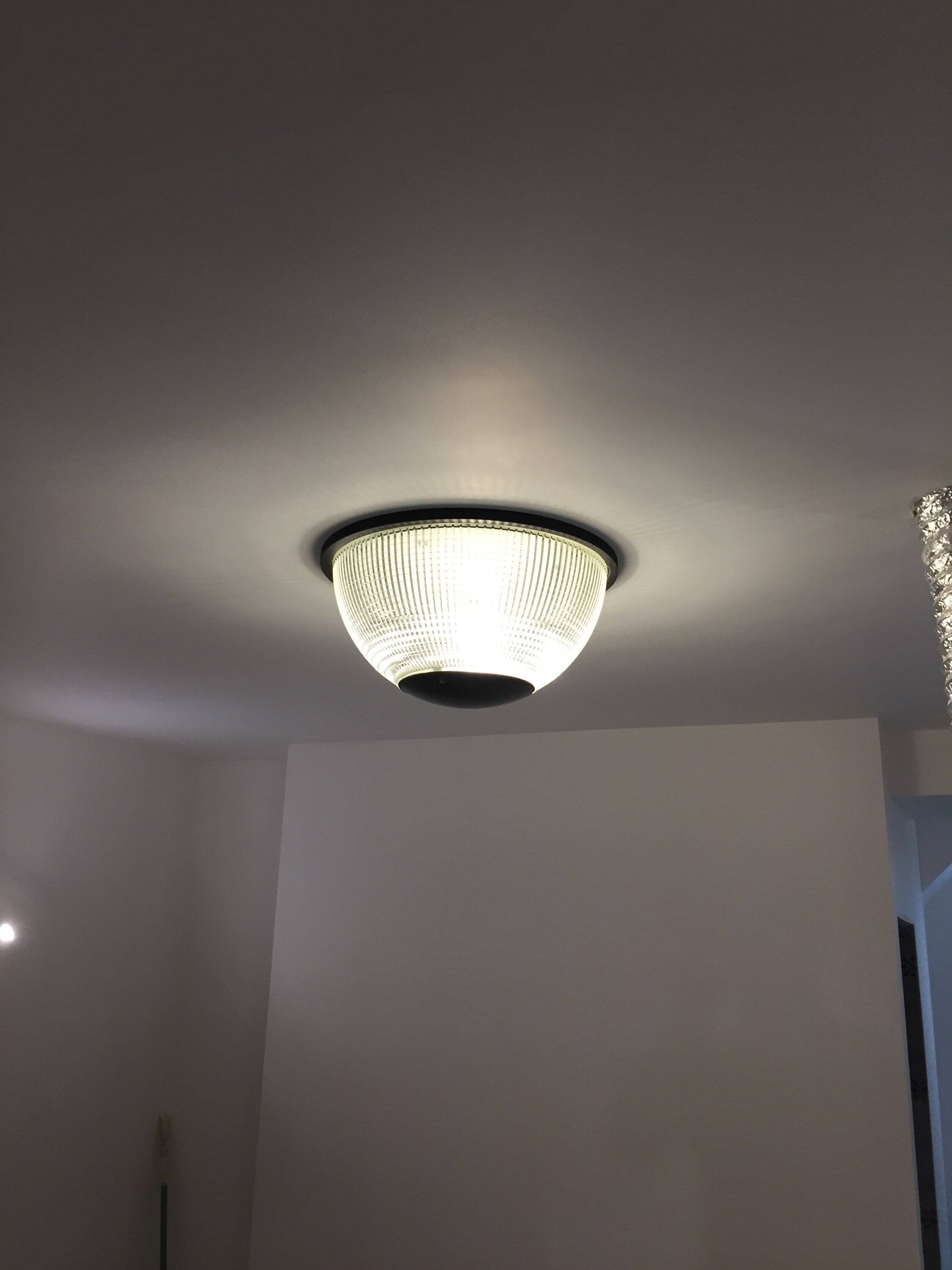 Black holophane wall light