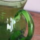 Pichet ou broc à eau en verre ouraline couleur vert ancien