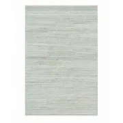 Minimalist Handmade Area Rug in Ivory. Hand-Knotted Wool and Bamboo Carpet