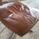Ottoman model " King" in brown whiskey leather by Roger Vandenbeuck for Strassle , SWITZERLAND