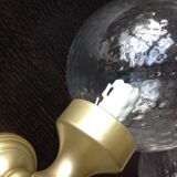 Pair of glass and gilded wood globes /vintage 60-70