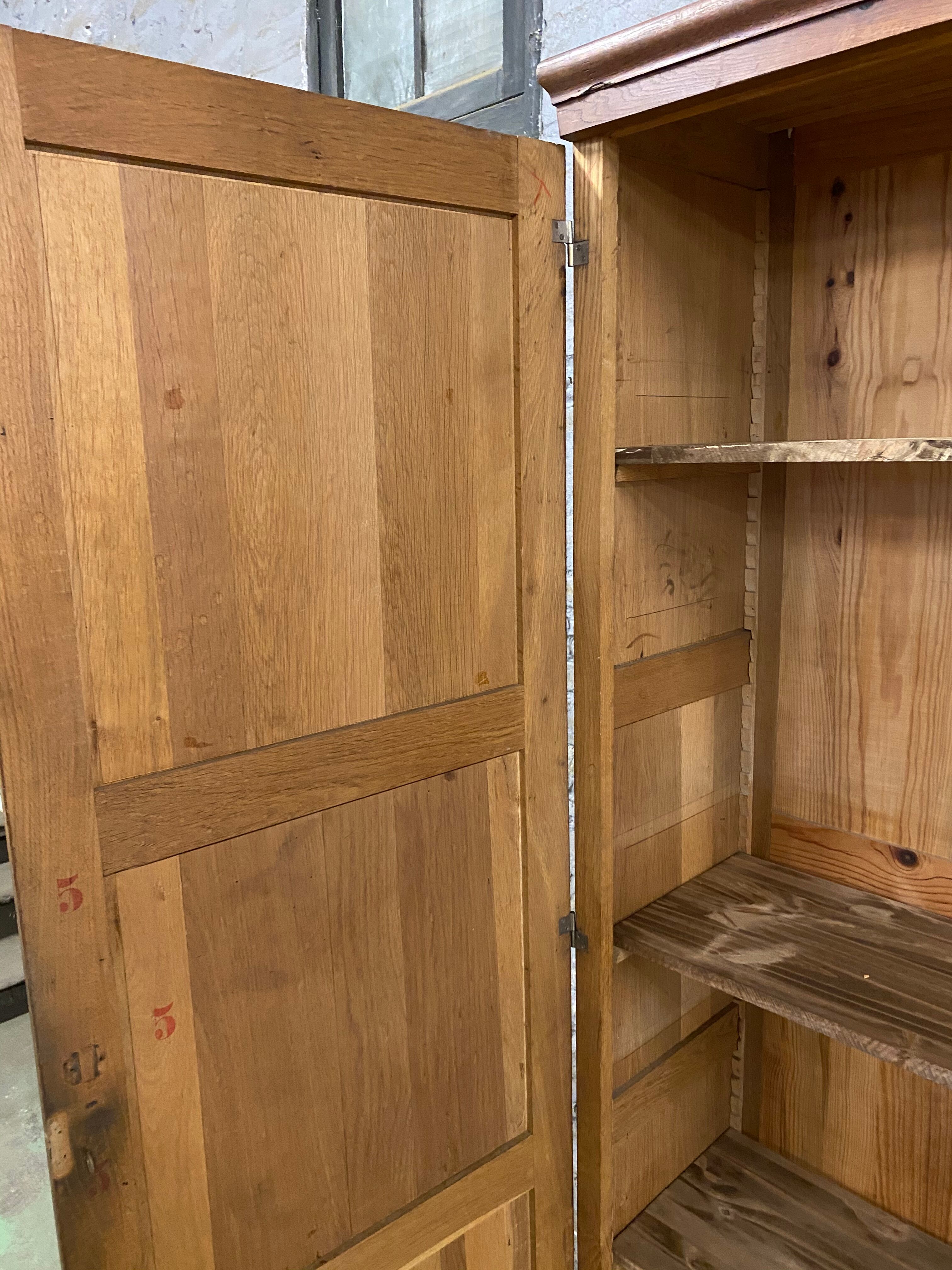 Vintage Parisian solid oak cabinet