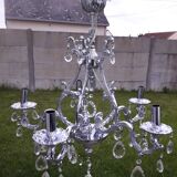 5-light chrome metal chandelier with Italian design stamps