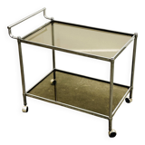 Vintage Chrome Drink Trolley - Bar Cart with smoked glass, 1980s