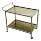 Vintage Chrome Drink Trolley - Bar Cart with smoked glass, 1980s