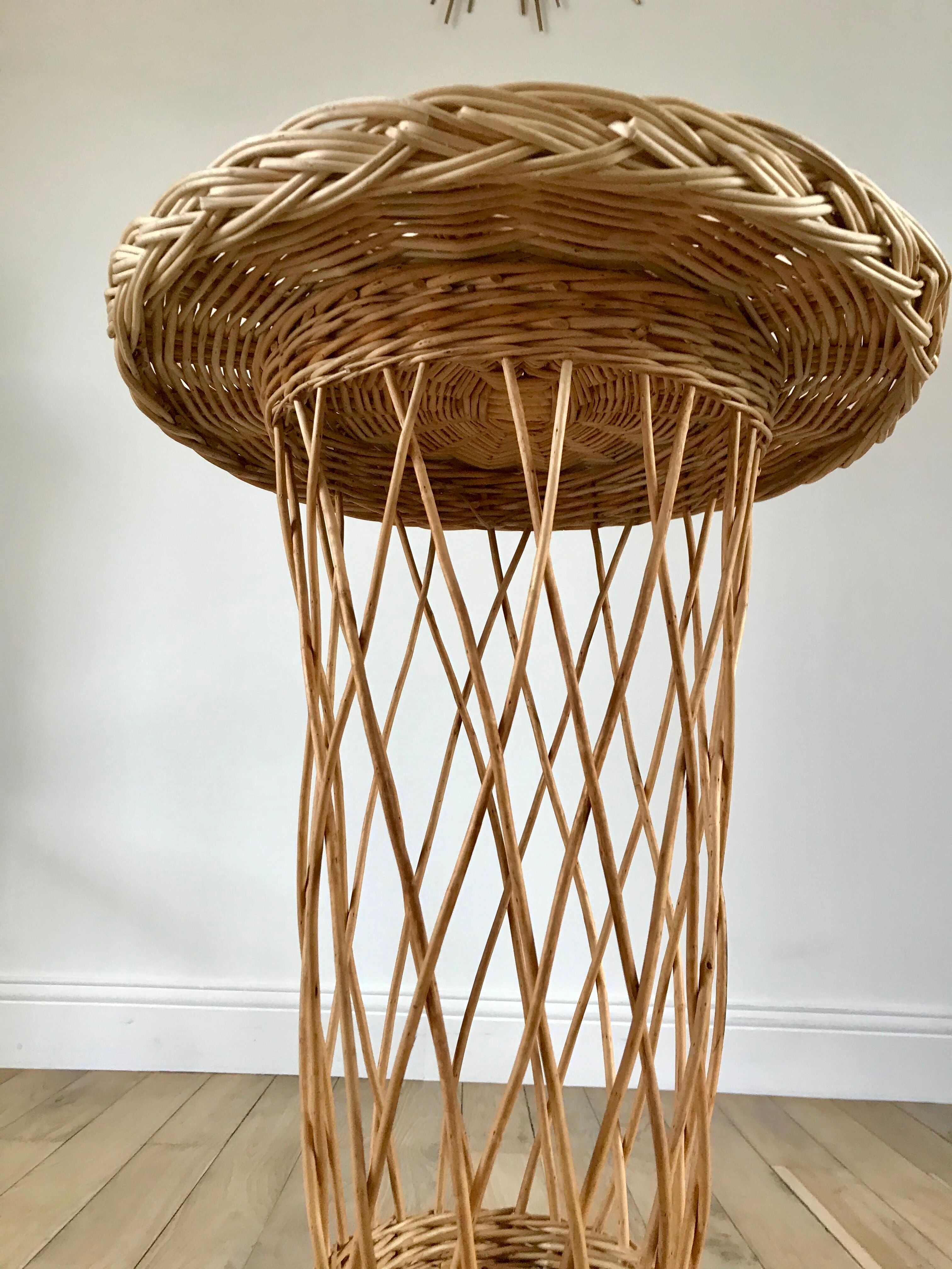Rattan / bamboo side table 1960s-1970s