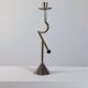 Bougeoir sculptural vintage postmoderne en laiton chromé des années 80