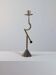 Vintage postmodern sculptural candlestick in chrome brass from the 1980s.