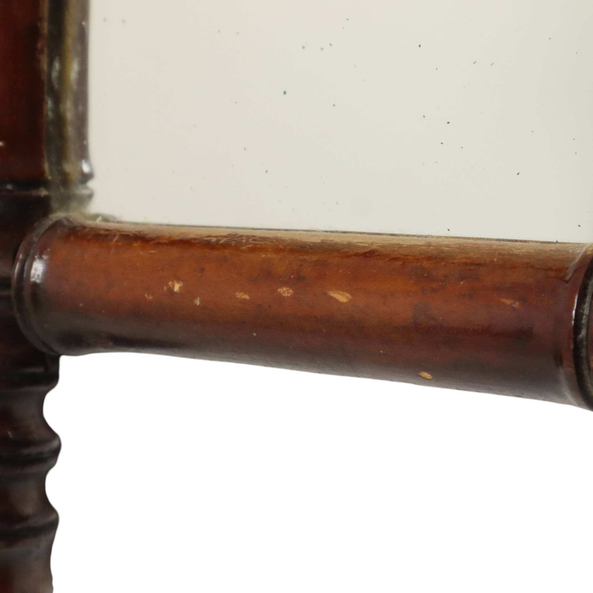 Antique Wooden Faux Bamboo Chinoiserie Mirror 63x52cm