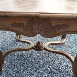 Table carrée style louis xv en merisier massif