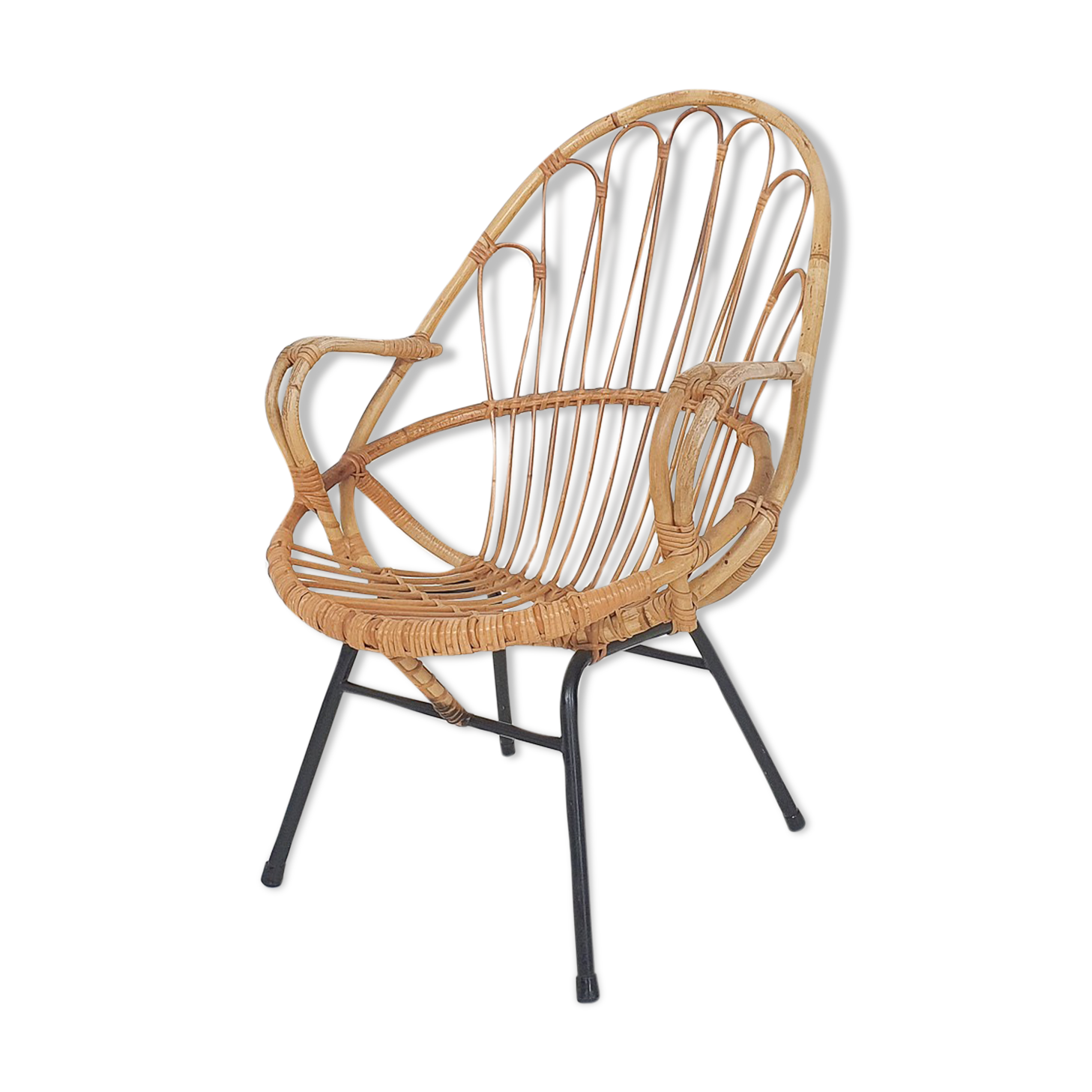 Rohe Noordwolde bamboo lounge chair, The Netherlands 1950's