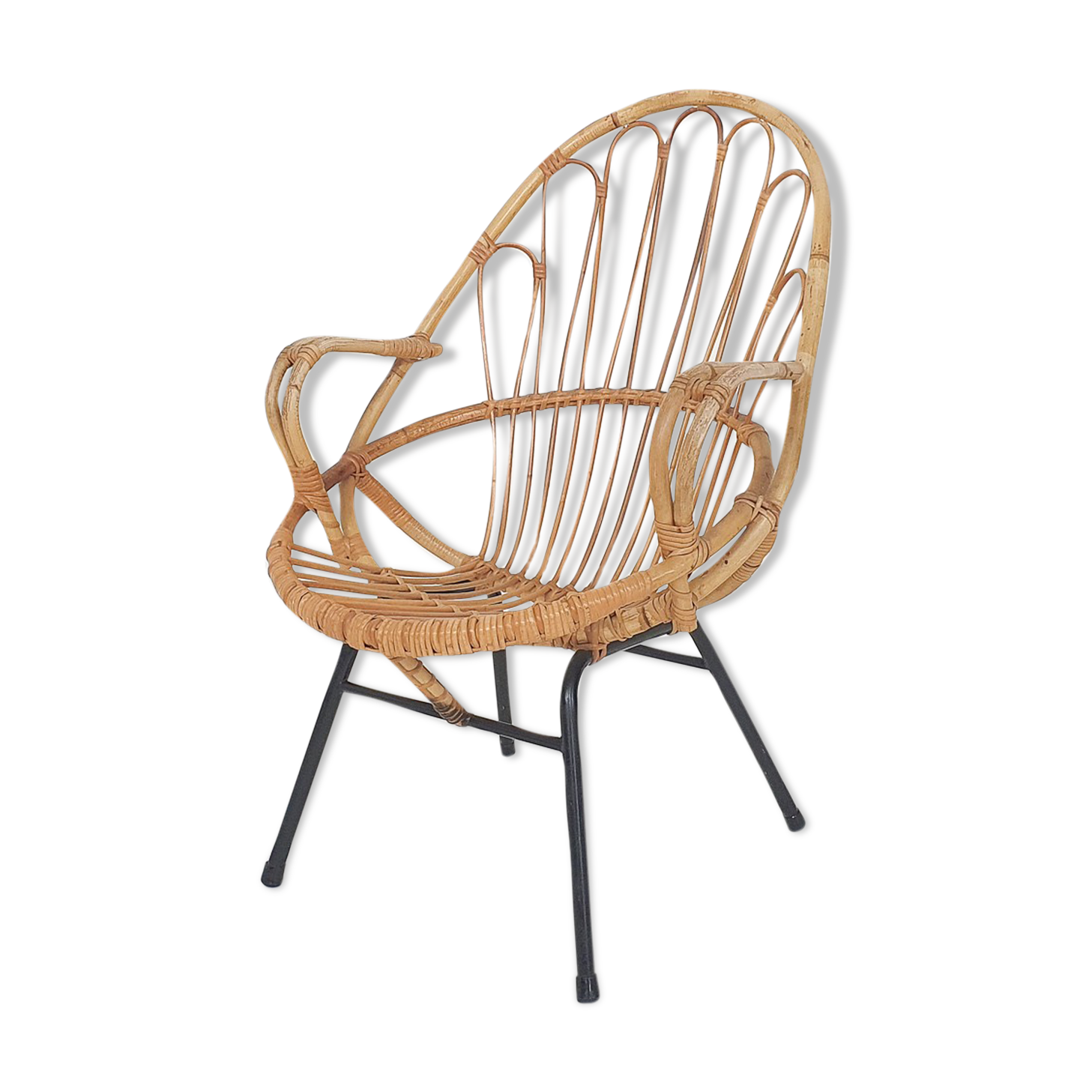 fauteuil en bambou Rohe Noordwolde, Pays-Bas années 1950