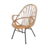 Fauteuil en bambou Rohe Noordwolde, Pays-Bas années 1950