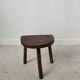 Stool in solid wood tripod seat half-moon