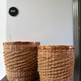 2 paniers en rotin vintage