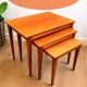 Scandinavian nesting tables: Quality Function Form. Vintage 60s.
