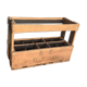 Old box with 10 wooden bottles -bc