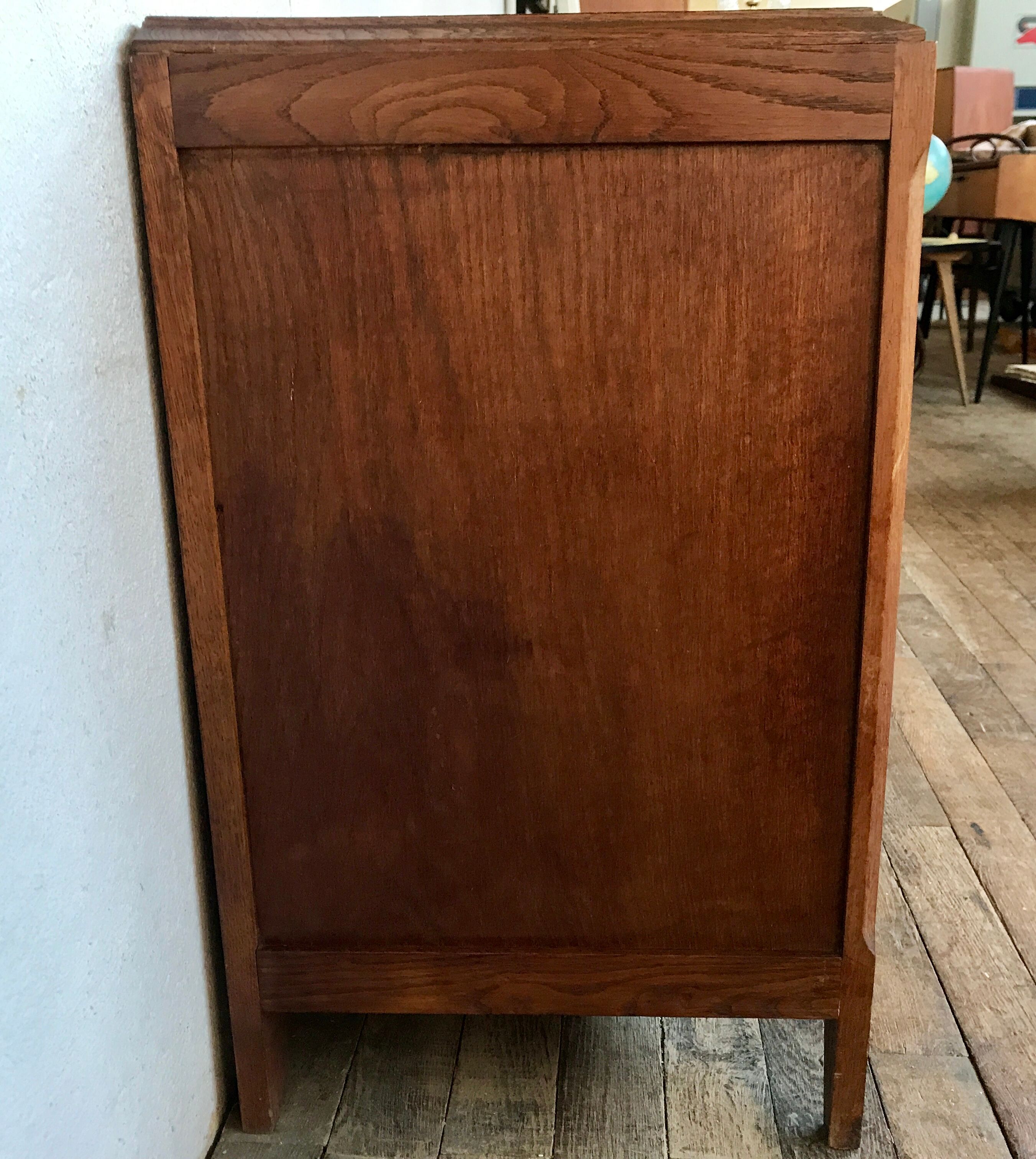 Vintage chest of drawers art deco oak 1950