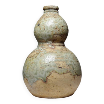 Small double sake ceramic flask from Iga, vintage/antique collection.