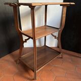 Walnut wheeled dessert trolley, circa 1900