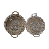 Pair of 2 wicker baskets with handles