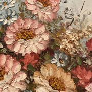 Ancient painting signed romain of a bouquet of flowers in a vase