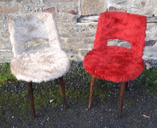 Paire de chaises moumoute Baumann n°845