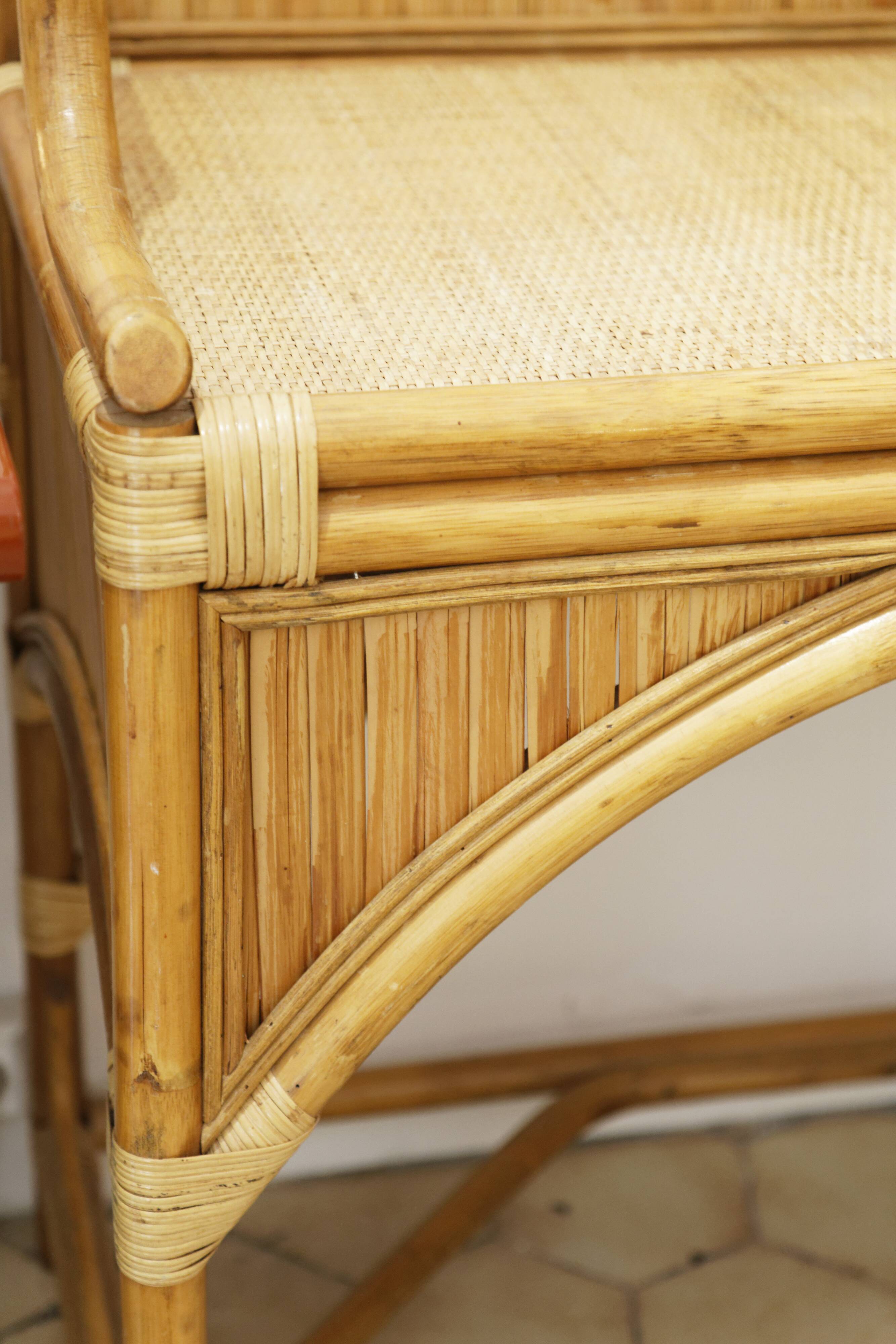 Dressing table and mirror Bamboo Blond rattan