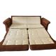Vintage brown ribbed two-seater canapé / daybed / sofa
