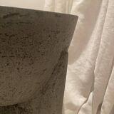 Side table in wood and polished concrete