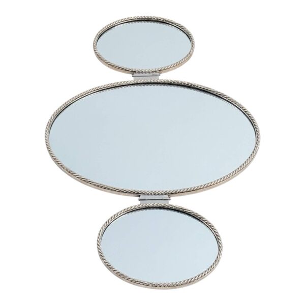 Miroir triptyque vintage en métal torsadé – années 1960