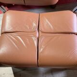 Percival lafer mp-211 sofa set with two armchairs and an ottoman in leather.