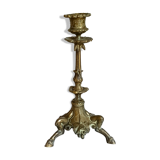 Bougeoir en bronze doré tripode XIXème