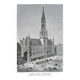 Brussels City Hall, Belgium, printed illustration from 1878.