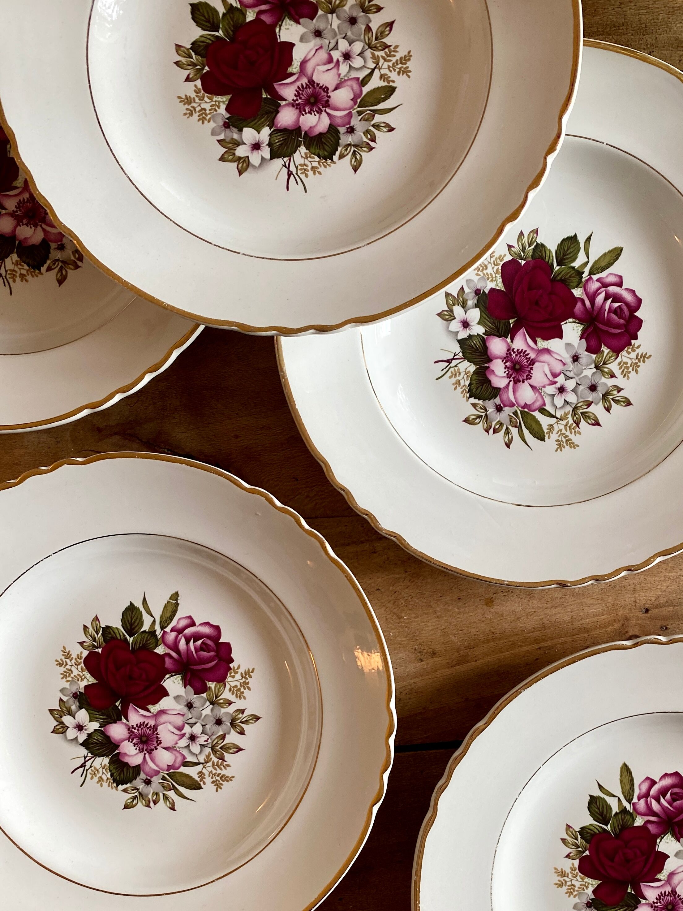 Set of 6 plates hollow vintage Moulin des Loups