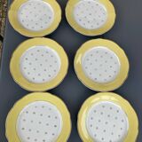 6 flat plates in Luneville earthenware, "Josette" service
